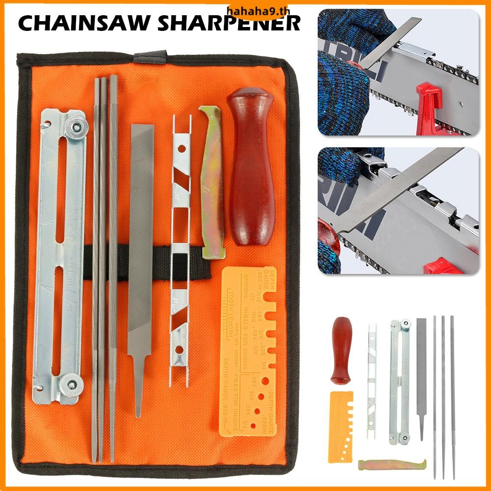 10pcs Chainsaw Sharpener ชุดแฟ้ม Universal Chainsaw Field Sharpening ชุดสําหรับเลื่อยโซ่ฟัน SHOPTKC7640