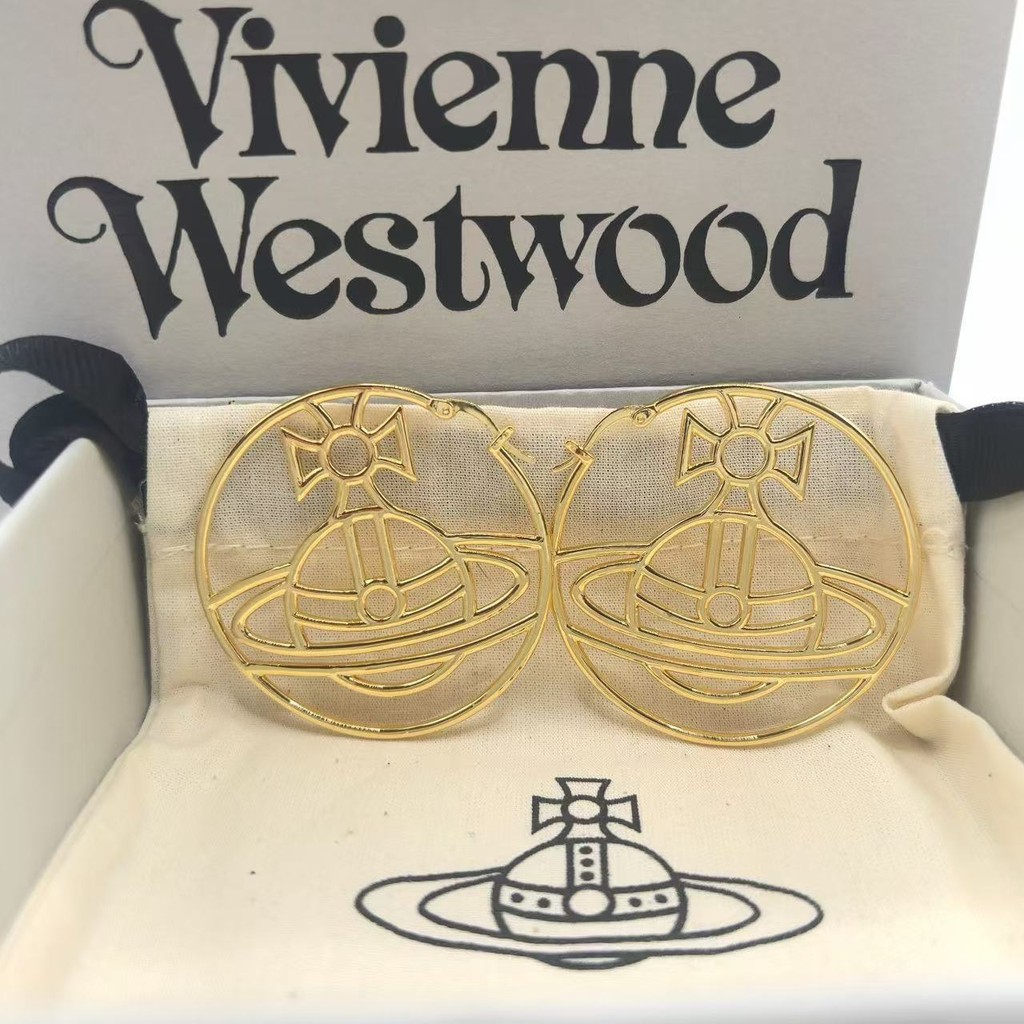 Vivienne Westwood Big Saturn ต่างหูต่างหูแหวนส่วนบุคคลเครื่องประดับหู