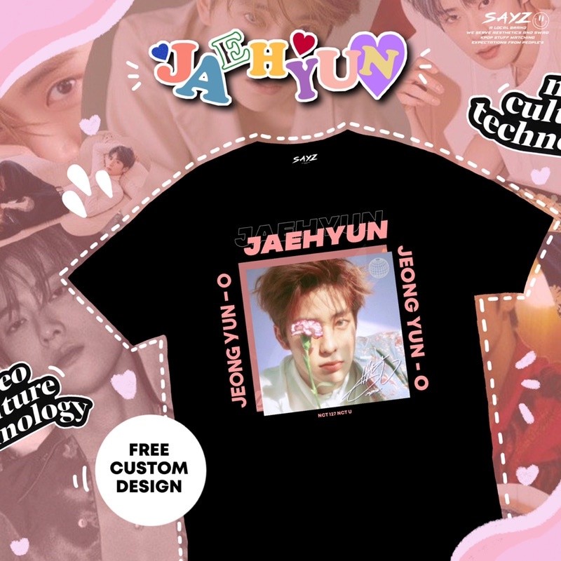 เสื้อยืด Jaehyun NCT 127 #Nct #Nctzen #Kpop Printed T-shirt by SAYZCO Fanmade เสื้อยืดสีดำ🌱🌱