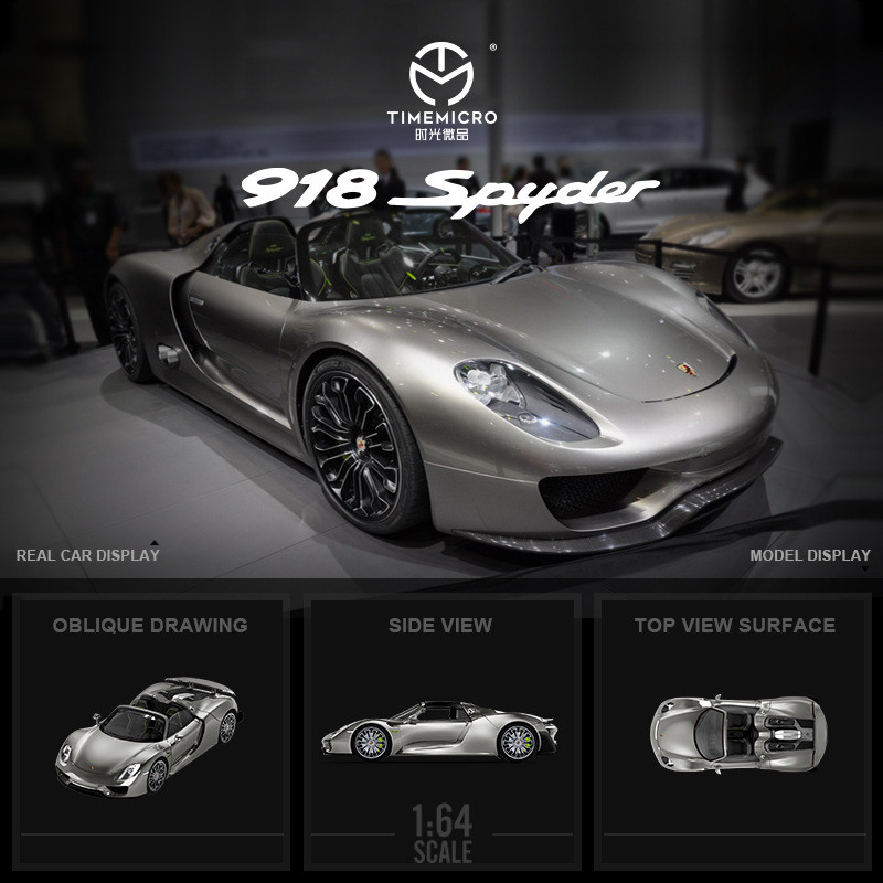 TimeMicro-TM 1/64 Porsche 918 Spyder โมเดลรถ รถของเล่น สําหรับเด็กผู้ชาย ของขวัญวันเกิด ของเล่นเด็ก รถสะสม#peetyeee