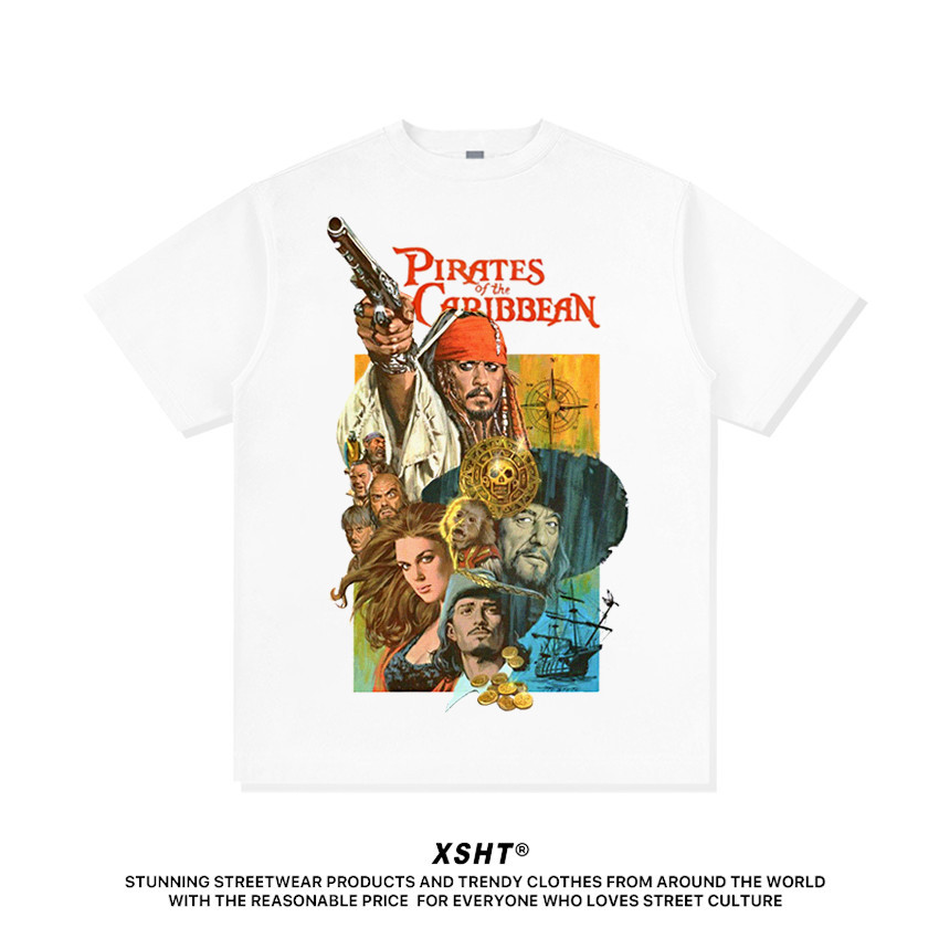 พร้อมส่ง เสื้อ Pirate of the Caribbean Poster Tee - White (สีขาว) tee