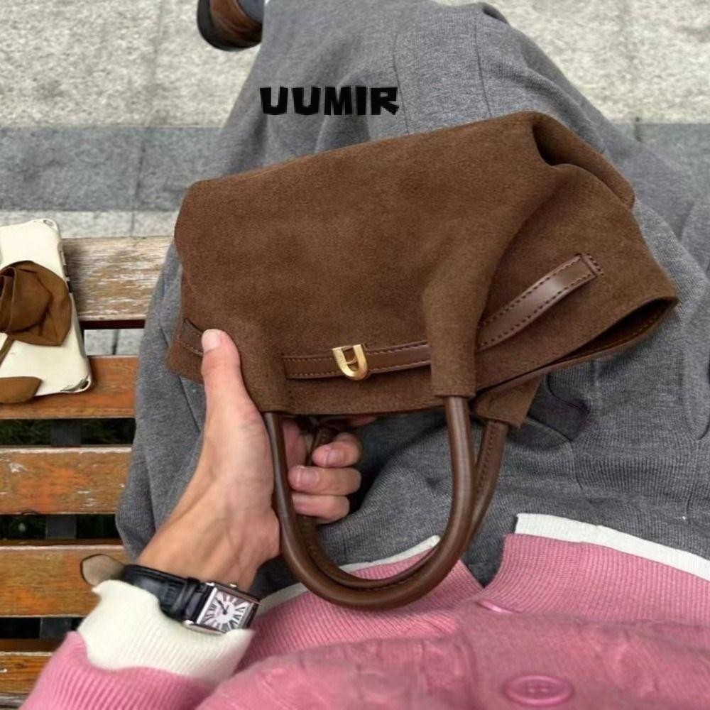 Uumir กระเป๋าสะพายข้าง, กระเป๋าสะพายกาแฟสายปรับได้, กระเป๋าสะพายแฟชั่น Suede Clutch Satchel Women