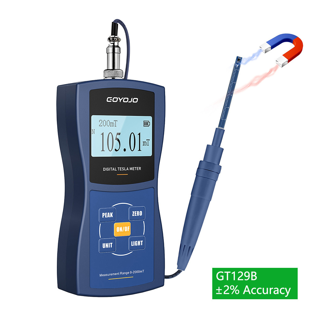 Goyojo แม่เหล็กถาวร Gauss Meter ดิจิตอลมือถือ Tesla Meter Magnetic Flux Meter พื้นผิว Magnetic Field Test 5% 2% 1% ความแม่นยํา ราคา ถูกที่สุด ดีลบีเคเค แกลเลอรีภาพที่ 8