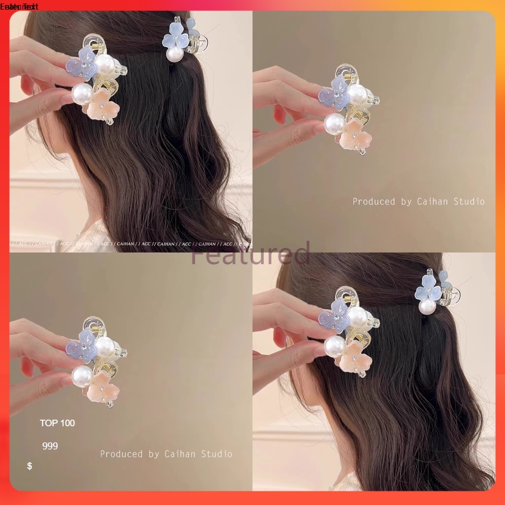 Featured กิ๊บติดผมลายดอกไม้อะคริลิคมุกขนาดเล็ก กิ๊บติดผมแฟชั่น กิ๊บติดผมด้านข้าง