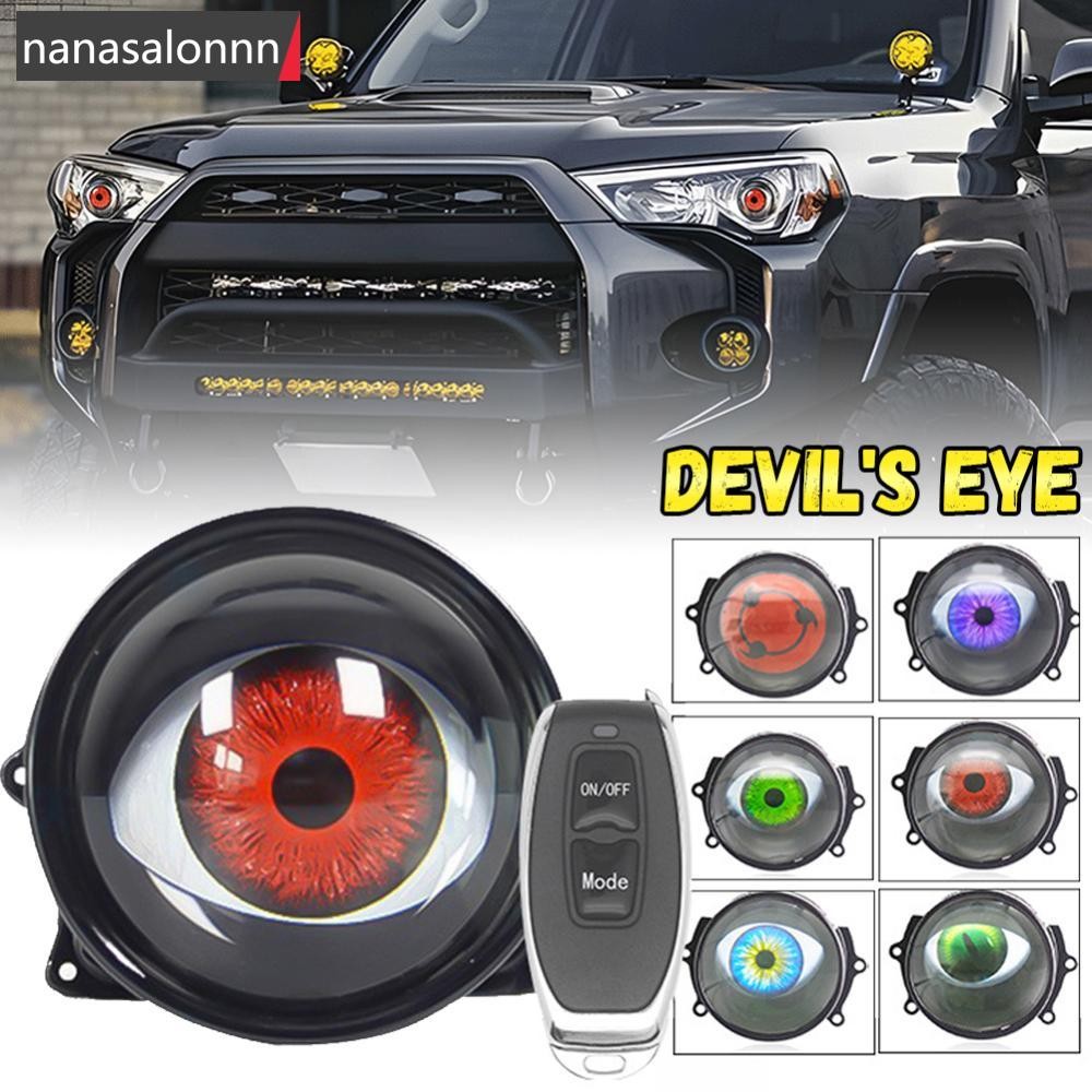 Nanasn| 3นิ้วรถแบบไดนามิกปีศาจตาเลนส์ไฟ12-36โวลต์ปีศาจตาสีแดงไฟหน้าประกอบอัตโนมัติติดตั้งเพิ่มเติมอุปกรณ์เสริม ค9ก7
