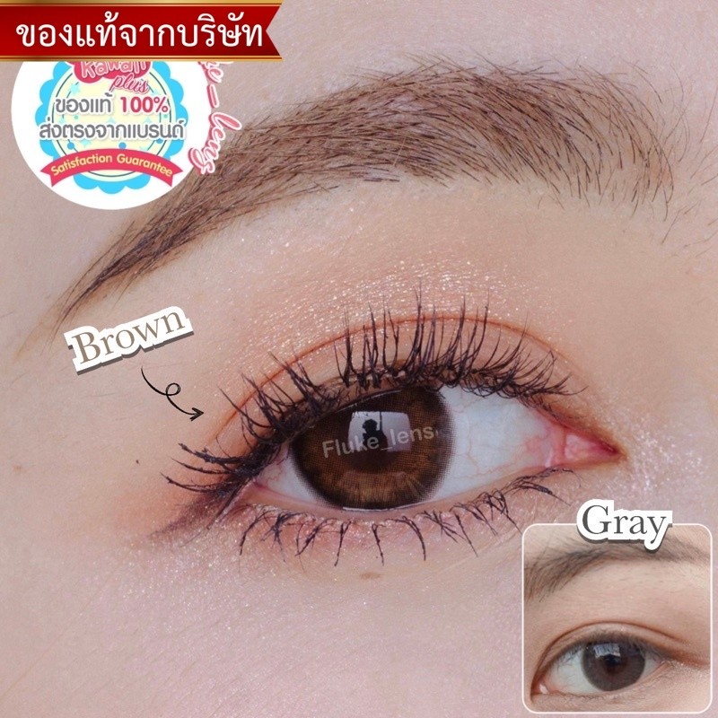Kittykawaii อมน้ำ55% Mini kelly brown / gray คอนแทคเลนส์ ขนาดมินิ กรองแสง ใส่สบายตา สีธรรมชาติ