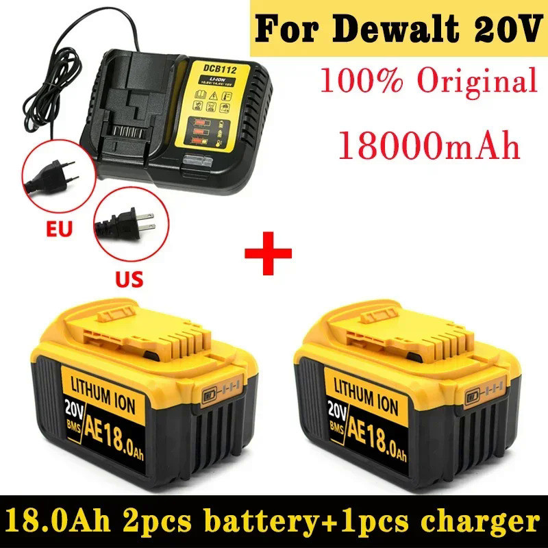 New 100% Original 18000mAh 20V for Dewalt Power Tool Battery DCB206 20V 18.0Ah Battery DCB206 20V Ba