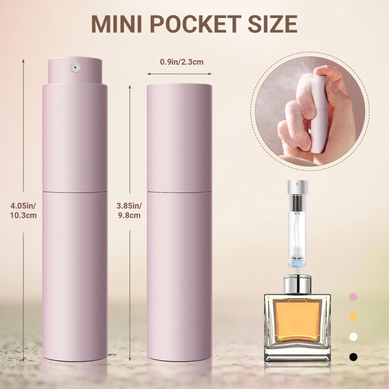 New ขวดสเปรย์น้ำหอม ขวดแบ่งน้ําหอมพกพา สเปรย์บรรจุขวด แบบหมุนเปิด 5/10ml สําหรับเดินทาง