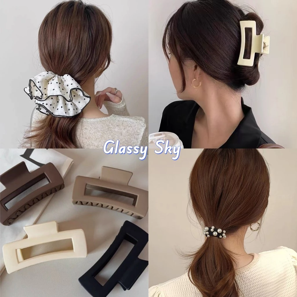 Glassy Sky💖พร้อมส่💖กิ๊ฟ หนังยาง มินิมอล น่ารักมากๆสีพื้นสไตล์เกาหลี(TM-9/TM-10/TM-11)