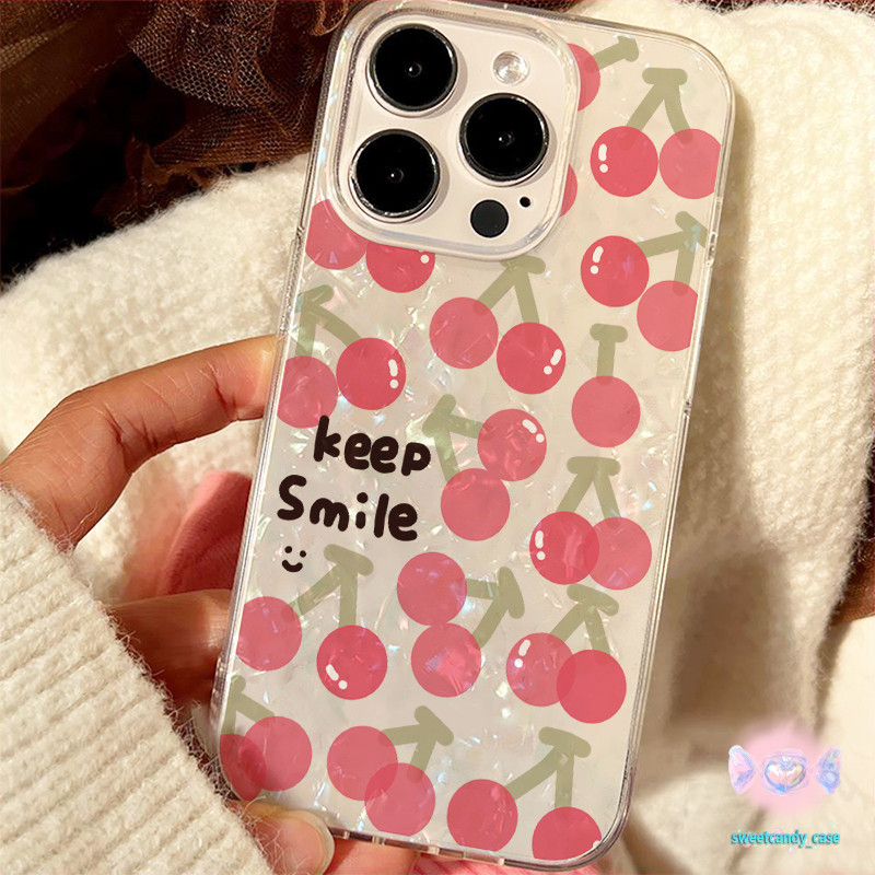 เคสแข็งคุณภาพเงางาม รอยยิ้มน่ารัก เคสไอโฟน11 for iphone13 14 12 15 11 16 Pro Max 7Plus 8Plus SE XS Max X XR เคสไอโฟน13