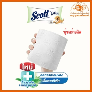 Scott extra Roll Tissue กระดาษชำระ หนา 2 ชั้น ขนาด 24+6 ม้วน ทำความสะอาด ทิชชู่ ม้วน