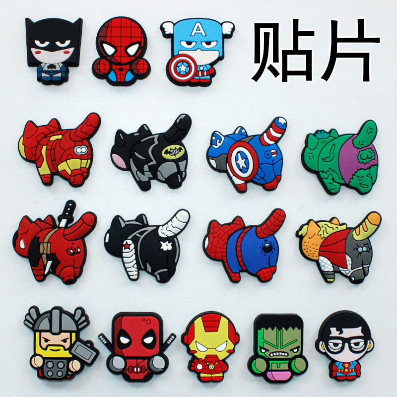 น่ารัก Kitty Jibitz ออกแบบ Superman jibitz อะนิเมะ Spider-Man ออกแบบ Charm ทั่วไป Jibits สําหรับ des