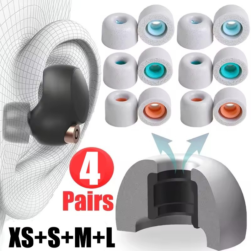 4 คู่ XS/S/M/L หูฟังเปลี่ยนเคล็ดลับหูฟังสําหรับ Sony - ปลอกป้องกันซิลิโคนอ่อนนุ่ม - จุกหูฟังชุดหูฟัง - ที่อุดหูแบบถอดเปลี่ยนได้สากล - หูฟังเปลี่ยนหูฟัง