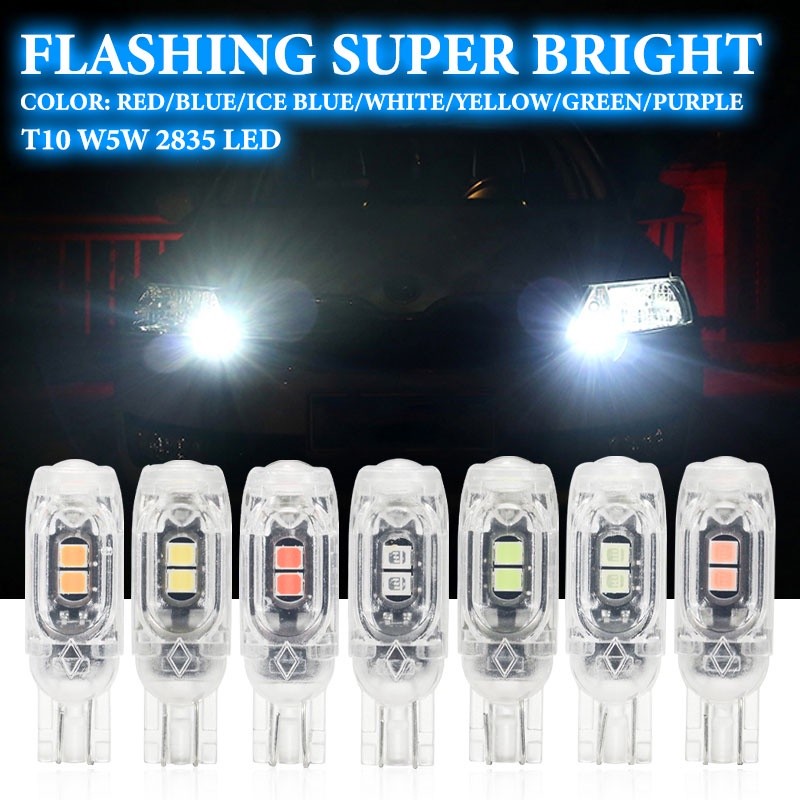(พร้อมส่ง จัดส่งทุกวัน) หลอดไฟแฟลช Led T10 W5W 194 WY5W 12V สําหรับติดป้ายทะเบียนรถยนต์ 1 ชิ้น ไฟเลี้ยวรถจักรยานยนต์ เหมาะสําหรับไฟกว้างรถยนต์