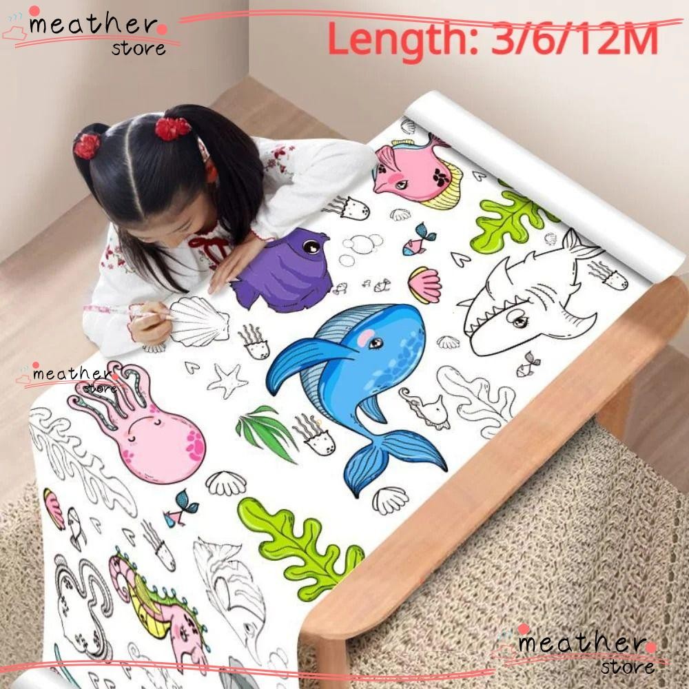 Meatherstore DIY Graffiti Scroll, DIY หลากสีวาด, ของเล่นเพื่อการศึกษากระดาษ