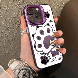กรงเล็บแมวน่ารัก เคสไอโฟนหรูหราไฮโซ เคสโทรศัพท์ For IPhone 11 13 12 14 15 16 Pro Max 8P 7P X XR XS Max SE เคส กันกระแทก