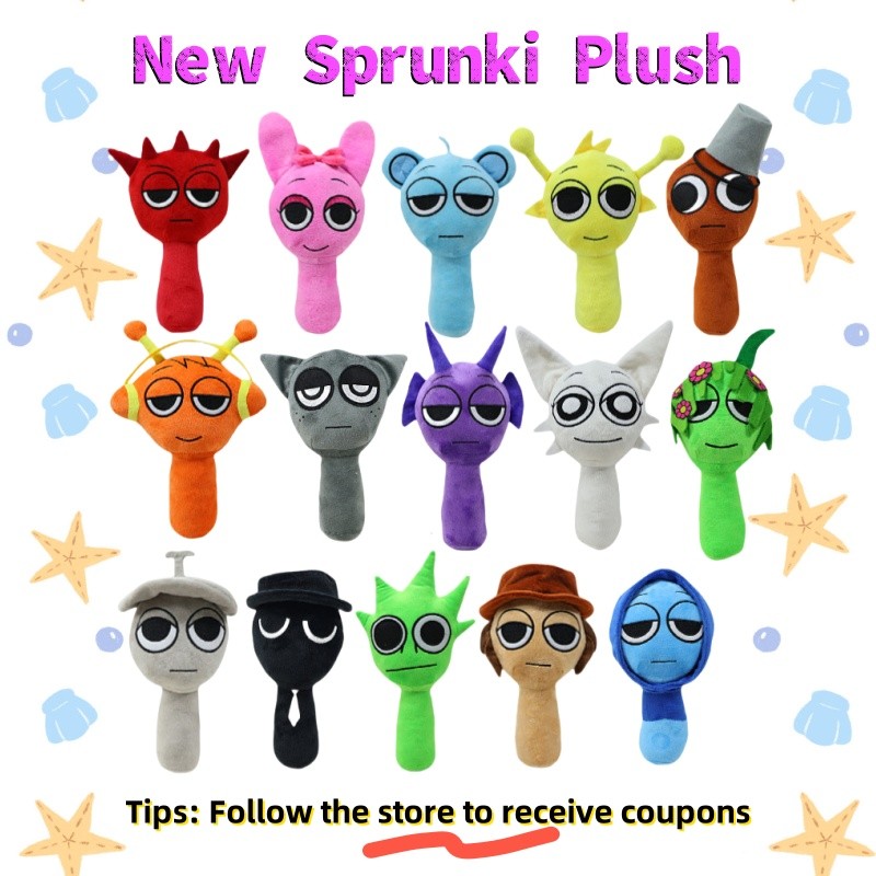 ✨ในสต็อกในสต็อก✨Sprunki ของเล่นตุ๊กตา 60 รูปแบบ Sprunki Incredibox Plushie ตุ๊กตา Sprunki รูป Raddy Clour Vineria Garnold Oren ตุ๊กตาของเล่นเกม Series จี้ตกแต่งบ้านเด็กของขวัญวันเกิด