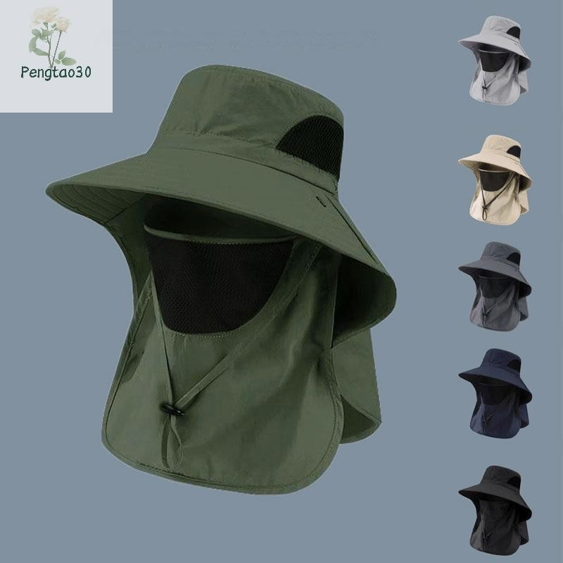 [Eao] Sun Protection Bucket Hat Neck Protector One-piece Fishing Hiking Hat Outdoor Breathable Bucket HatWindproof Large-brimme [TH]