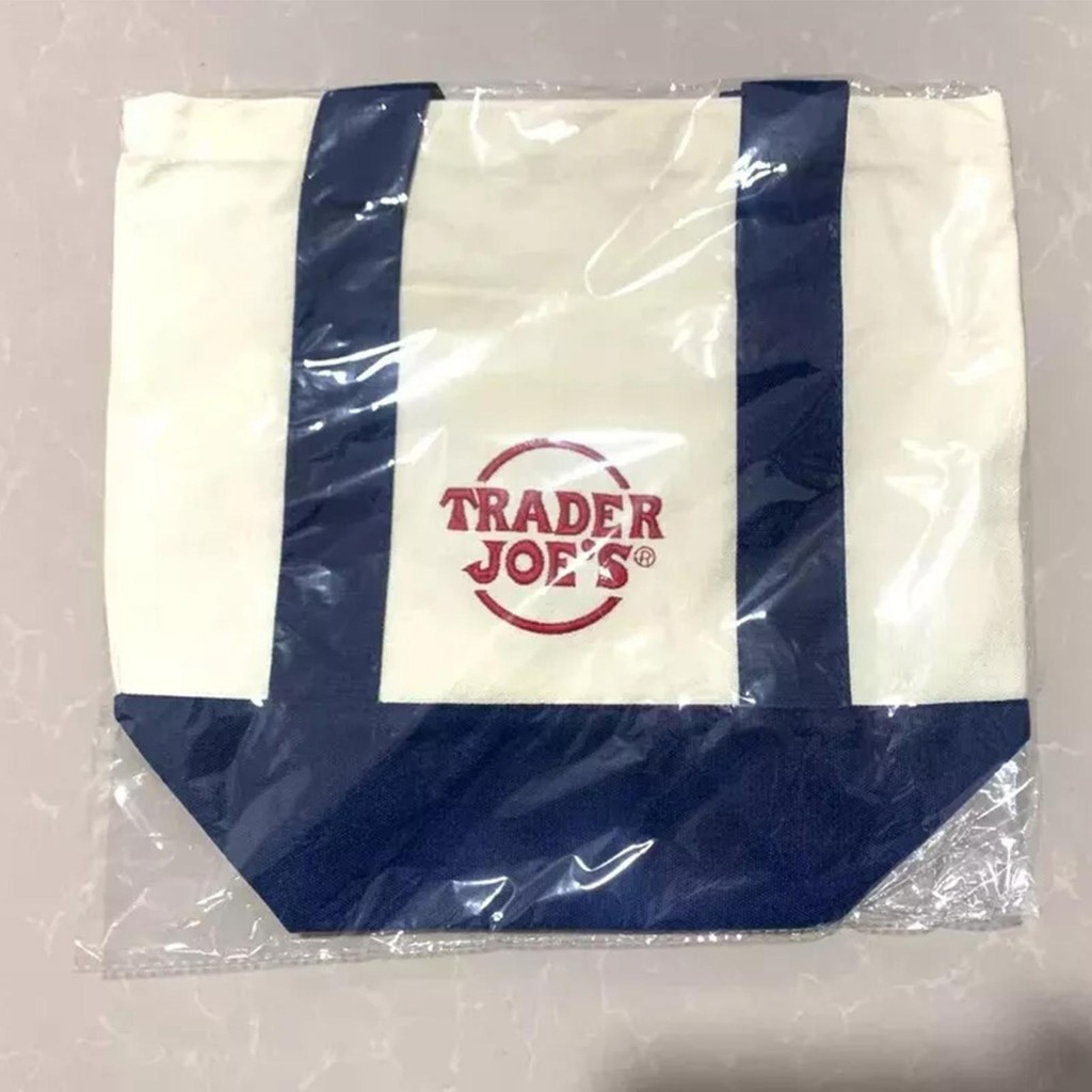 Trader Joe's Mini Tote สีคลาสสิก 4 สี แฟชันnable ทำจากผ้าใบ ใช้ซ้ำได้สำหรับผู้หญิง