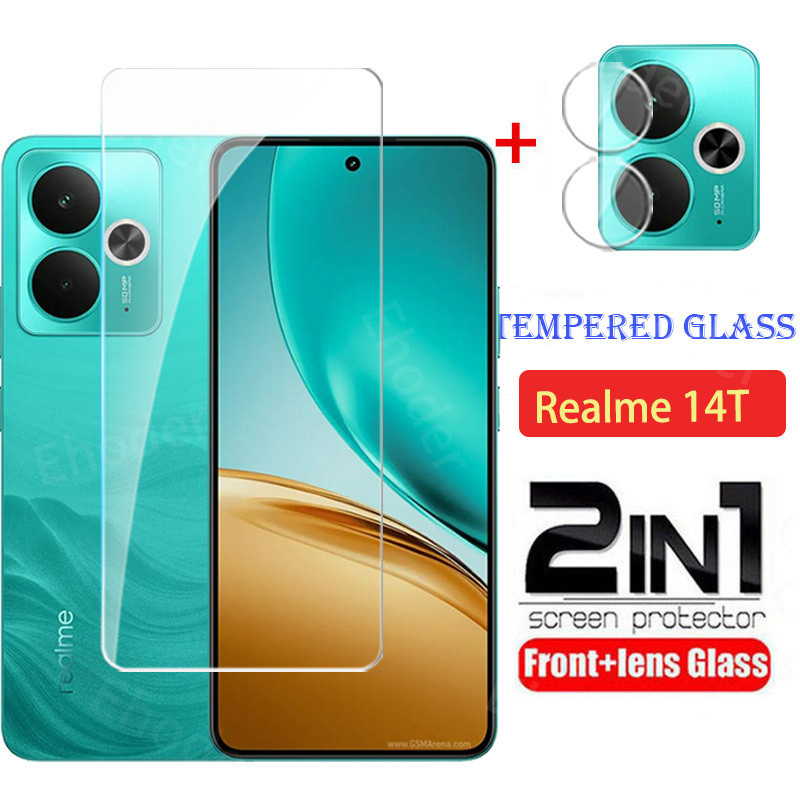 กระจกนิรภัยสําหรับRealme 14T 14 5G 2025 ป้องกันหน้าจอสําหรับRealme14T Realme14 เลนส์กล้องใสป้องกันฟิ