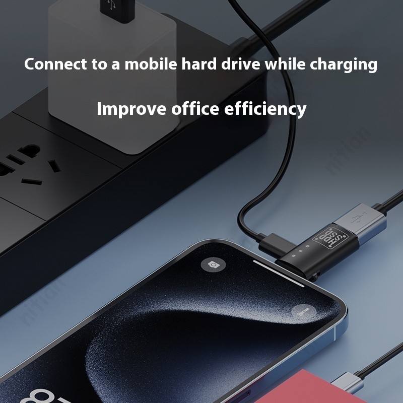อะแดปเตอร์ OTG 2-in-1 Type C เป็น IOS อะแดปเตอร์แปลง OTG สําหรับตัวแปลงการชาร์จและถ่ายโอนข้อมูล