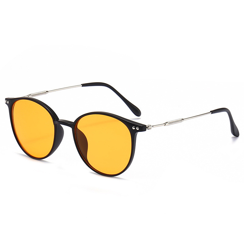 แว่นตาแฟชั่น แว่นตากันแดด แว่นวินเทจทรงกลม แว่นกันแดดผู้หญิง แว่นตาดำ แว่นกันแดดสีชา UV400