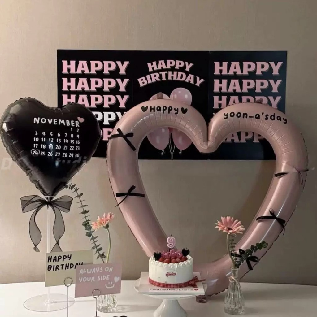 40 นิ้ว กรอบรูปหัวใจกลวงขนาดใหญ่ ลูกโป่ง สำหรับงานเลี้ยงวันเกิด ตกแต่งวันหยุดในห้างสรรพสินค้า ชุดตกแต่งภาพถ่าย ชุดเซอร์ไพรส์ ชุดวันเกิด ชุดงานเลี้ยง ลูกโป่งวันเกิด