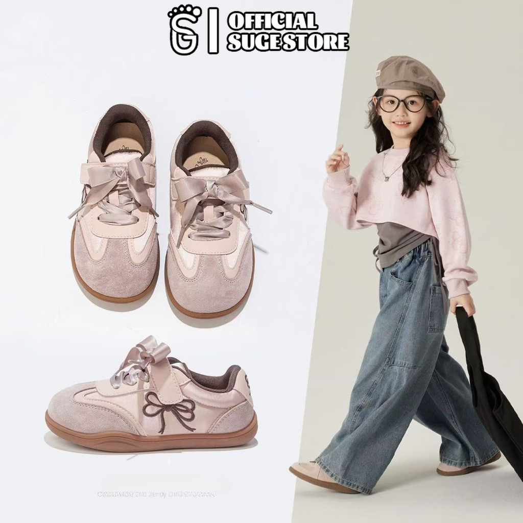 SUGE รองเท้า กีฬาส้น แบน แฟชั่นพื้นนุ่ม สําหรับเด็กผู้หญิง