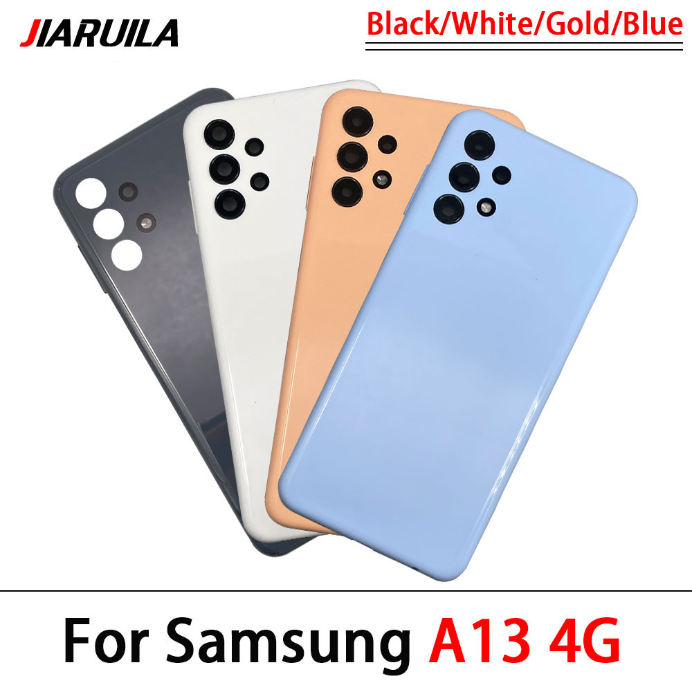 สำหรับ Samsung Galaxy A13 A14 4G 5G A135 A136B A145P A145F A146P A146B ฝาหลังแบตเตอรี่ ประตูด้านหลังพร้อมเลนส์กล้องทดแทน