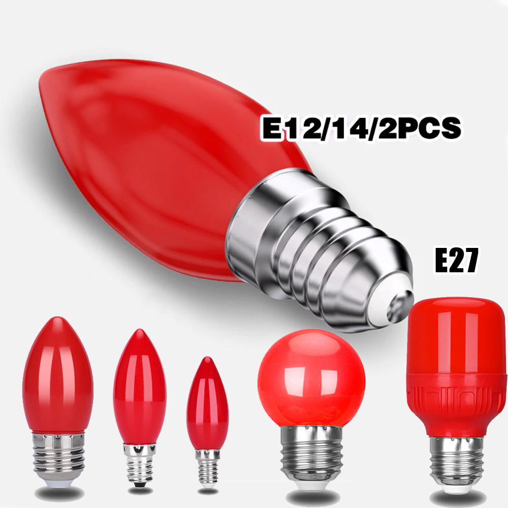 2 ชิ้น E12/E14/E27 เทียนรูปร่างหลอดไฟ LED สําหรับพระพุทธรูป Red Lotus พระเจ้าพุทธงานแต่งงานจีน