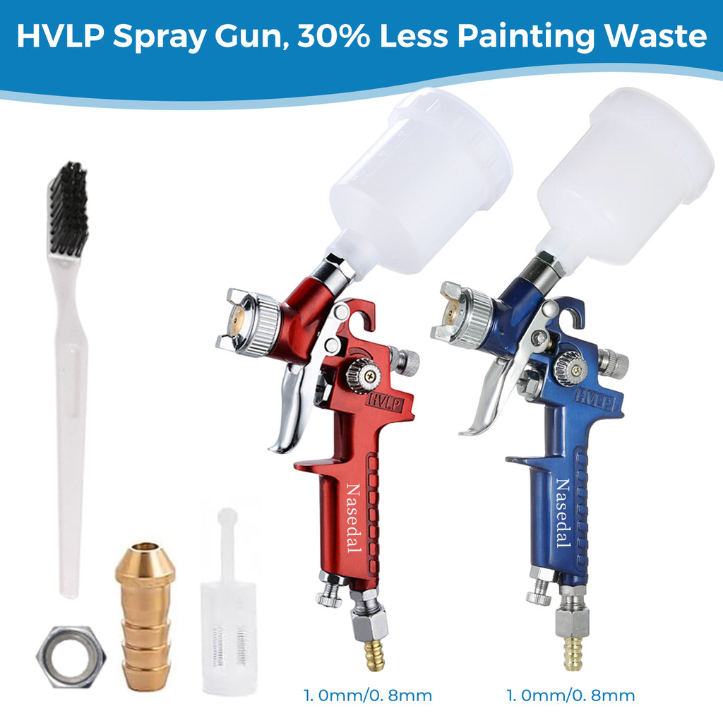 Nasedal Mini HVLP สเปรย์ปืน 0.8/1.0 มม.หัวฉีดรถสีเครื่องมือผนังจิตรกรรมซ่อมรถจักรยานยนต์ Airbrush Sprayer H2000