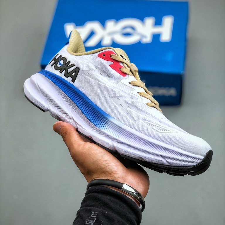 EI3Y 2024 ผู้ชายผู้หญิง Hoka One Clifton 9 รองเท้าผ้าใบ ไซส์ 36-45 สีขาว I1RG I0NE