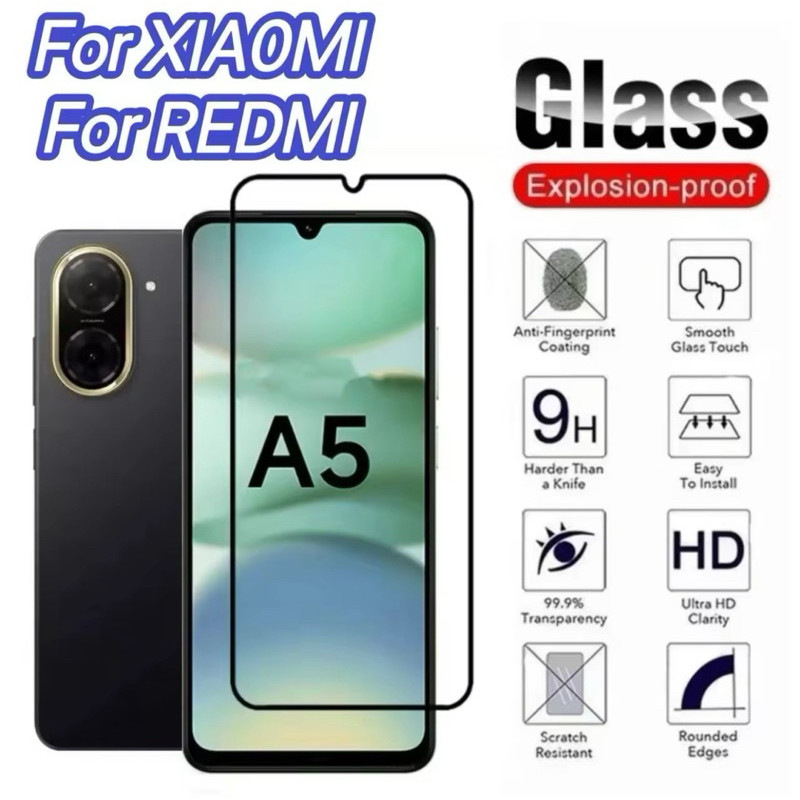ฟิล์มกระจกเต็มจอ สำหรับ Redmi A5 4G/Poco C71 ฟิล์มกันกระแทก ฟิล์มกันรอย ฟิล์มกระจกนิรภัย HD ฟิล์มกัน