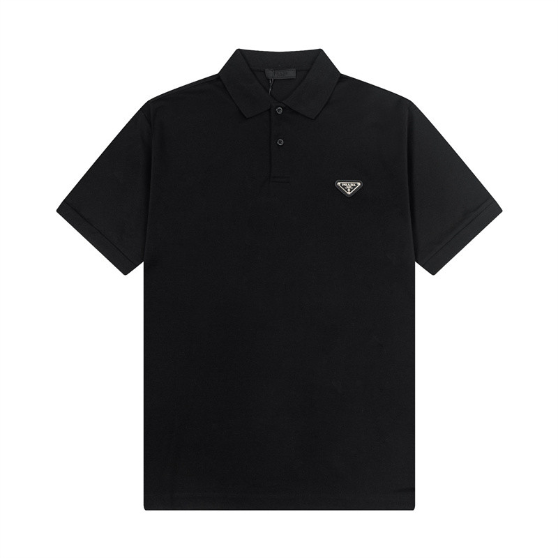 ใหม่อินเทรนด์แฟชั่น Simple Generous Casual Business Lapel POLO แขนสั้น