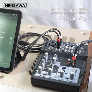 HENSAWA รุ่น AD102/122 อะแดปเตอร์แยกสายสัญญาณเสียง Type-C ตัวผู้ถึงคู่ 6.35/RCA สำหรับคอนโซลมิกเซอร์แล็ปท็อป ความยาว 3m