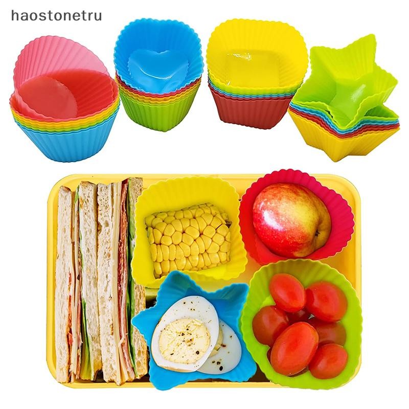 OST 4 ชิ้นซิลิโคนกล่องอาหารกลางวัน Dividers, Bento Bundle กล่องอาหารกลางวัน Dividers สําหรับเด็กอุปกรณ์อาหารกลางวัน N