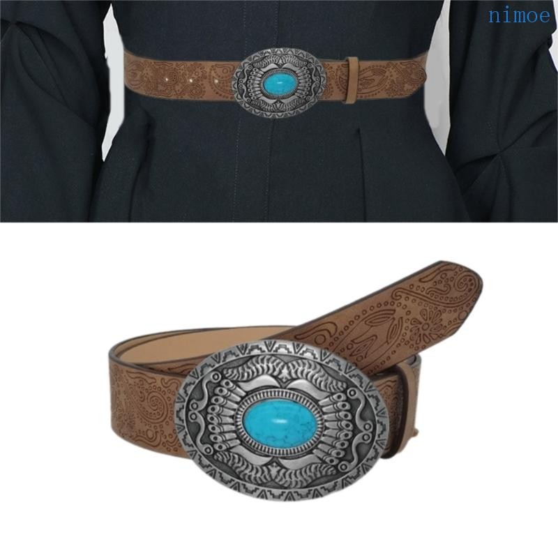 Nio Fashion ผู้ที่ชื่นชอบเข็มขัด PU สําหรับเข็มขัดเอวหญิงกางเกงพร้อมหัวเข็มขัดโลหะ