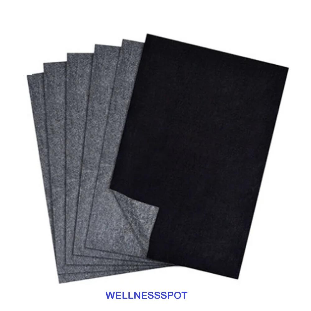 WELLNESSSPOT กระดาษถ่ายเอกสาร Carbonless, กระดาษ Tracing กระดาษคาร์บอนกราไฟท์นํากลับมาใช้ใหม่, สีดําสีฟ้าวาดด้านเดียวนํามาใช้ใหม่ Transfer Tracing ภาพวาดกระดาษภาพวาด