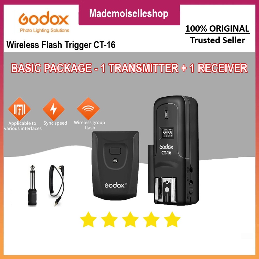 Godox Trigger Universal CT-16 พร้อมตัวยึดร่ม - Canon - Nikon - Sony - Fujifilm - Godox TT520 TT600 T