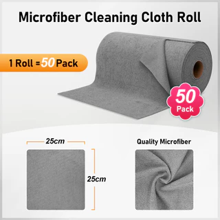 【ส่งจากไทย】Vediot ผ้าขนหนูล้างรถไมโครไฟเบอร์แบบใช้ซ้ําได้ม้วน 50 ชิ้นผ้าเช็ดมือสําหรับการดูแลรถยนต์ในครัวเรือน