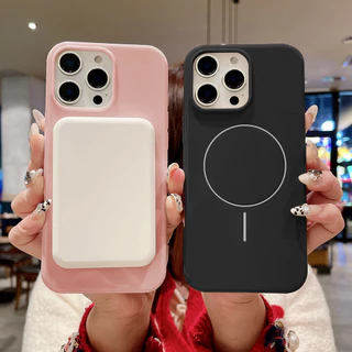 Matte Magnetic เคส For iPhone 13 11 16 15 Pro Max 14 12 16promax 15promax 14promax Liquid Silicone เคสโทรศัพท์มือถือ