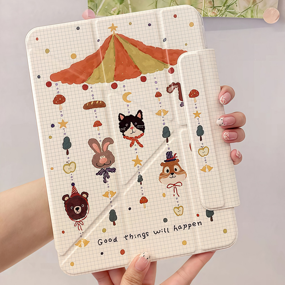 【พร้อมส่ง】เคสไอแพดกันกระแทก พับได้หลายมุม พร้อมช่องเก็บปากกา สำหรับ iPad Gen10/11 A16 Air4/5/6/7 Pro11 Mini6/7