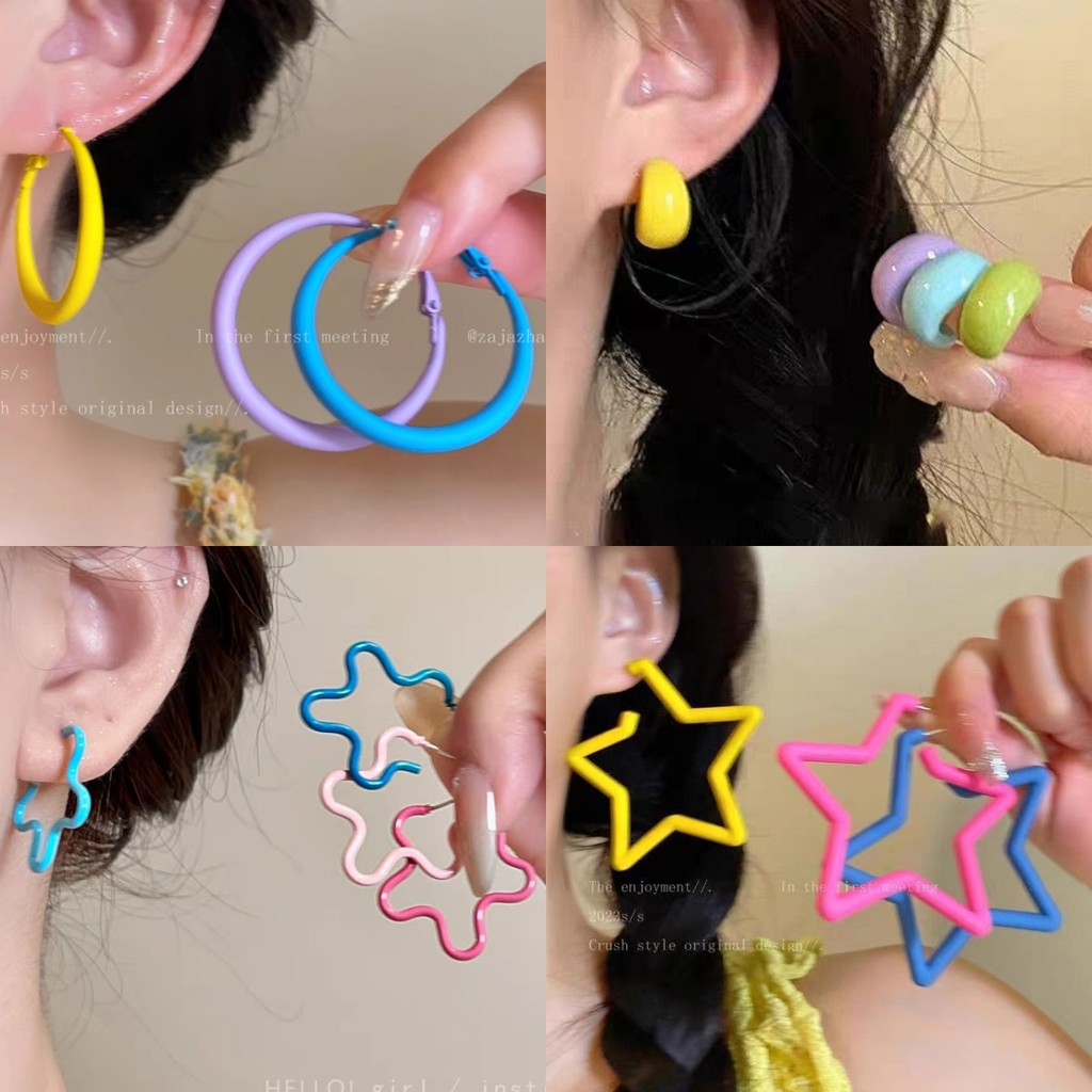 แหวนหูสี โดปามีน ใหม่ในช่วงฤดูร้อนที่มีหัวเข็มขัดหูที่โอ้อวดและหวาน