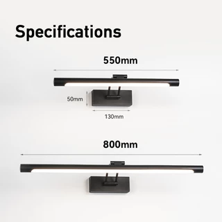 SEEDIQ โคมไฟติดผนัง ในร่ม 50 80cm ไฟส่องกระจก ทันสมัย ของตกแต่งบ้าน สีดำและสีเงิน เหมาะสำหรับห้องน้ำ