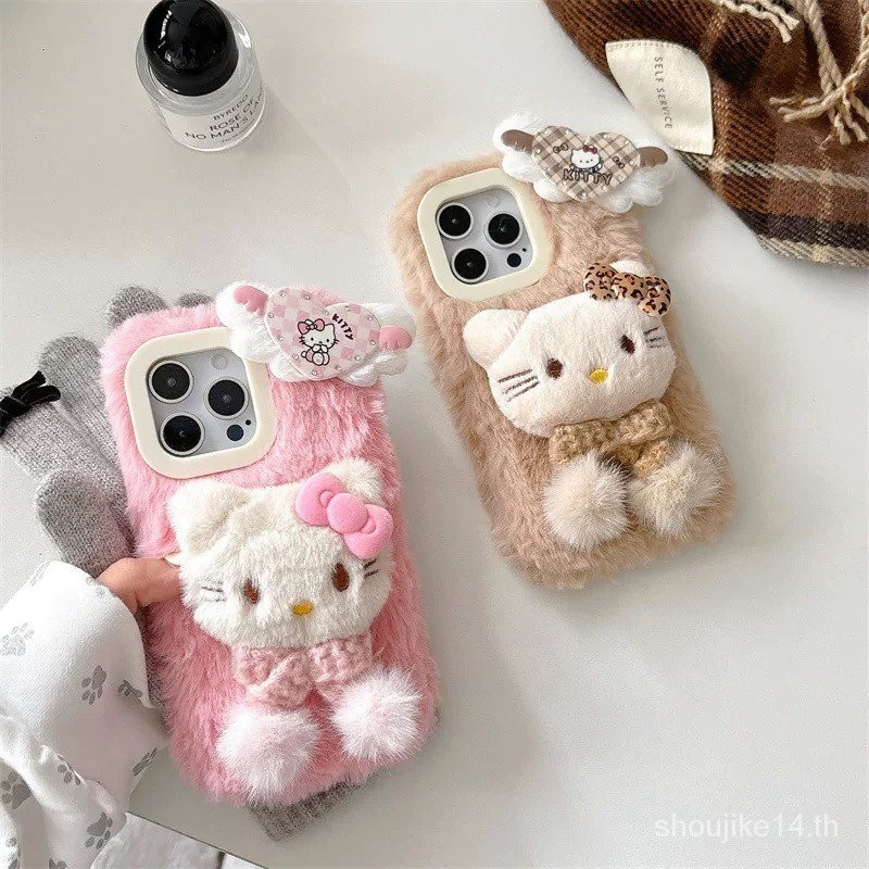 เคสมือถือตุ๊กตาแมวคิตตี้น่ารักสำหรับแอปเปิ้ล16pro 15 iPhone 14/13รุ่นใหม่12/11 /xr/8P 4kie