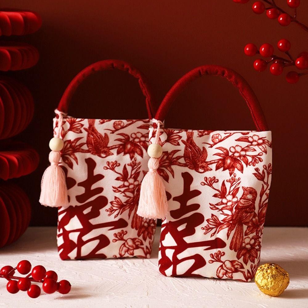 ฟลักซ์โซ ถุงน้ําตาลงานรื่นเริง,ผีเสื้อกล้วยไม้ดอกไม้จี้สไตล์เกาหลีข้อมือมือกระเป๋า,แบบพกพาเครื่องประดับบรรจุถุงถุงเก็บดอกไม้ผ้าใบปมข้อมือกระเป๋าหญิง/เ - รูปที่ 5