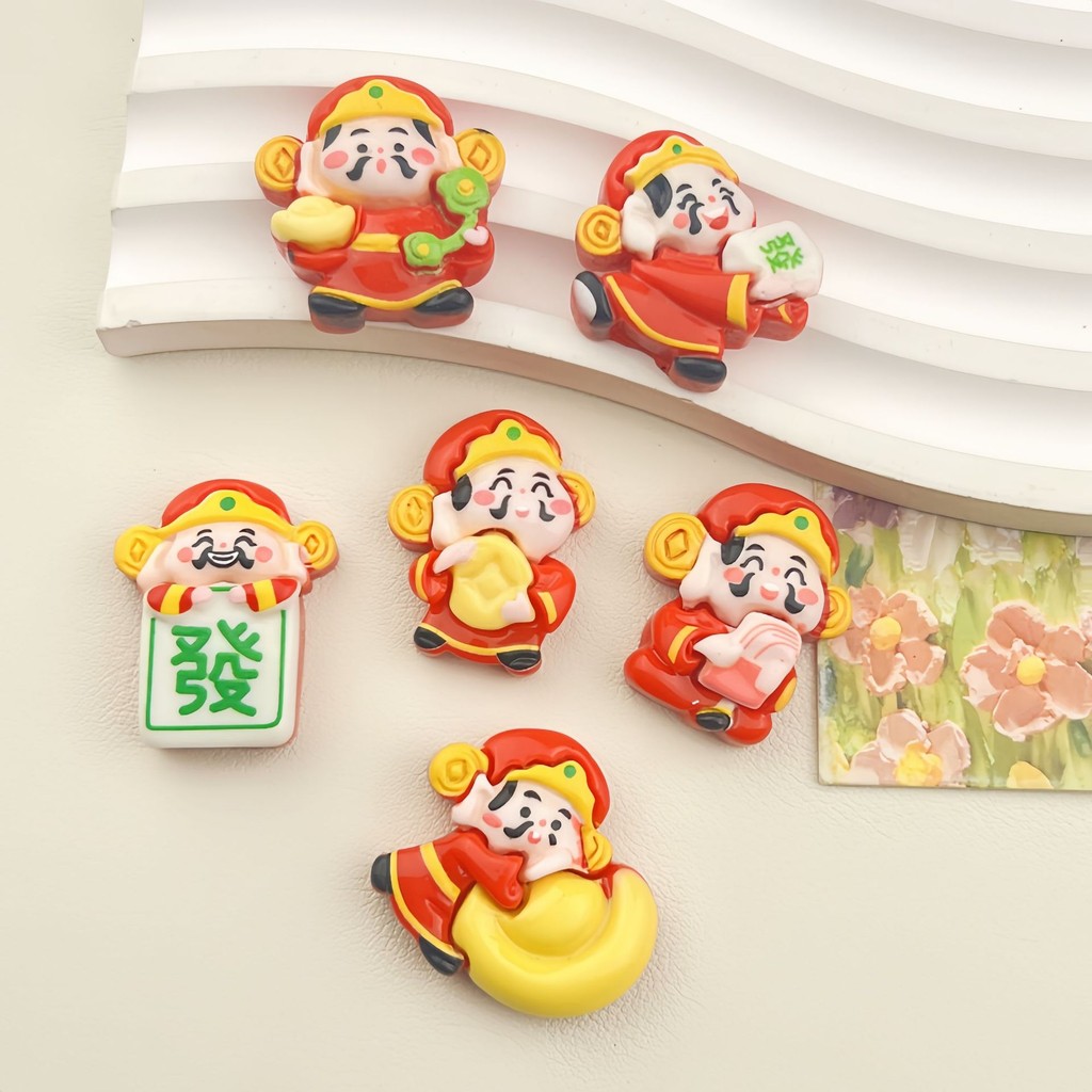 ปีใหม่ปีใหม่ตรุษจีนเทพเจ้าแห่งความมั่งคั่งแท่งเรซิน DIY อุปกรณ์เสริมขายส่งมือ DIY ครีมกาวเคสโทรศัพท์เชือกหัว - รูปที่ 2