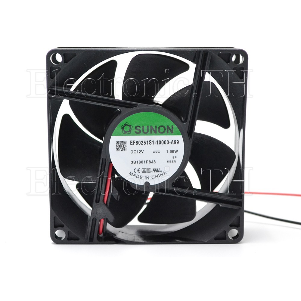 พัดลมระบายอากาศSunon EF80251S1-10000-A99 80*80*25mm 12VDC