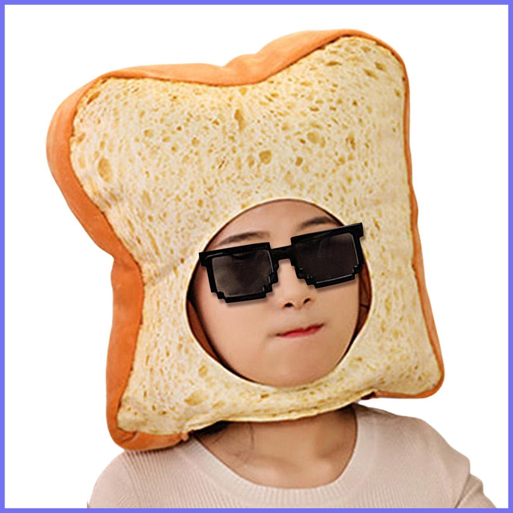 Toast Plushie หมวก Plush Toast เครื่องแต่งกาย Prom Headpiece 35 ซม./13.7 นิ้วขนมปังหมวกคอสเพลย์งานปา
