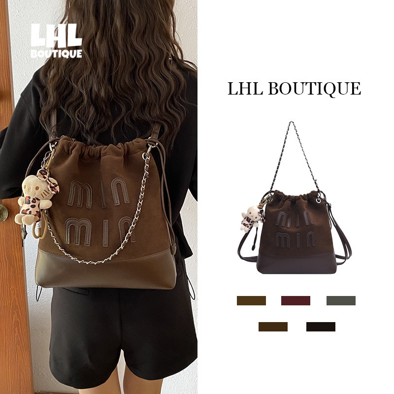 LHL BOUTIQUE กระเป๋าความจุขนาดใหญ่กระเป๋าเป้สะพายหลังใหม่กระเป๋าสะพายกระเป๋าพร็อพ